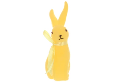 Набір 4 шт. фігурка декоративна Кролик з бантом з флоковим напиленням 6*19.5 см соковитий жовтий 113-177