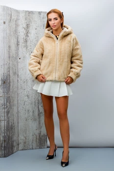 Шуба жіноча Where Uwear Y25-10 бежева 346531_S