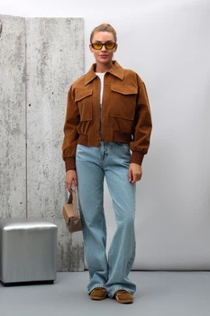 Куртка женская Fashion 2510 коричневая 346497_S