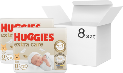 Підгузки Huggies Extra Care розмір 0 3.5 кг 8 x 25 шт (5029053548647/8)