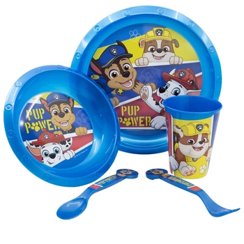 етский набор 5 предметов Щенячий патруль Stor Paw Patrol пластиковые тарелки 21,5х21,5х1,9 и 16,7х16,7х3,3 см, стакан 260 мл, ловка та вилка