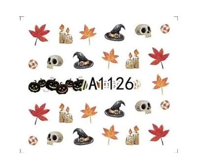 Наклейки для нігтів Halloween свято 5 на 6 см різнобарвний