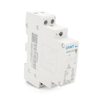 Контактор модульный Chint NCH8 20 20 AC24V 20А 4 кВт 2NO на DIN рейку 85х65.5х18 мм