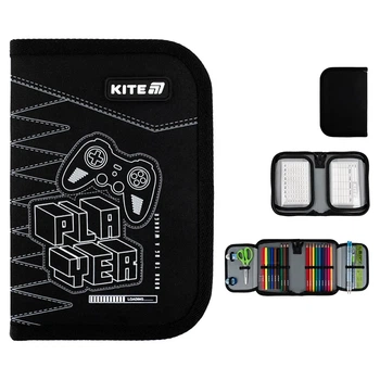 Пенал с наполнением Kite Player K25-622H-6 1 отделение 2 отвоврота
