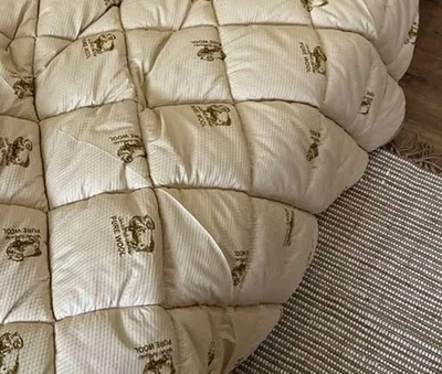 Одеяло двуспальное стеганое зимнее из искусственной шерсти Leri Max Pur Wool 21473 180х210 см коричневое