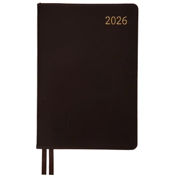 Дневник-деловая записная книжка А5 Leo Planner датированный 2026 "Aldento", интегральная, темно-коричневая, 368 страниц (252673)