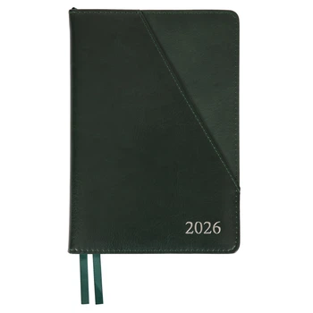 Дневник-деловая записная книжка А5 Leo Planner датированный 2026 "Whisky", твердая, зеленая, 368 страниц (252669)
