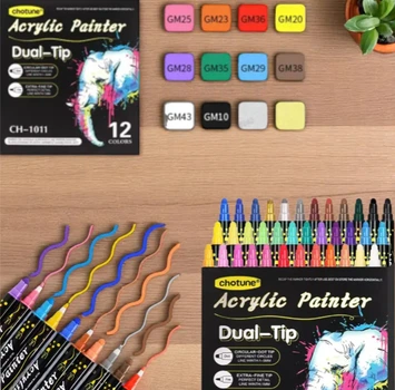 Двусторонние акриловые маркеры Acrylic Painter CH-1011 12 шт.