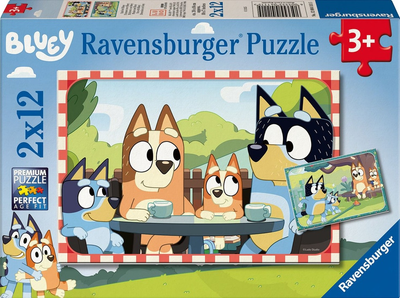 Пазл Ravensburger Bluey and the Heeler family 2 × 12 елементів 12004111 (4005555041115)
