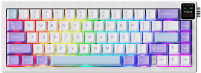 Klawiatura bezprzewodowa Ajazz AK650 Dream Weaving switch USB/Bluetooth Biały/Fioletowy (AK650-DW-PWB)