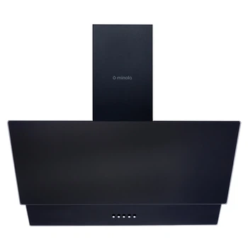 Черная настенная декоративная наклонная вытяжка для кухни Minola HDN 6212 BL 700 LED, шириной 60 см