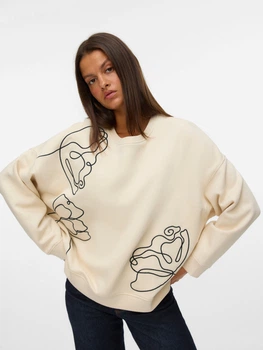 Світшот оверсайз жіночий Vero Moda 10335194 S Birch (5715733407150)