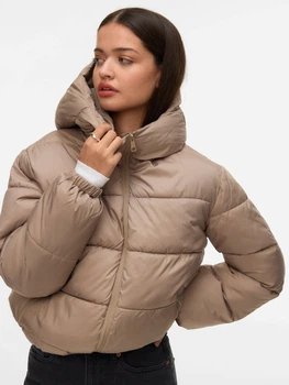 Куртка зимова коротка жіноча Vero Moda 10324383 S Greige (5715730612793)