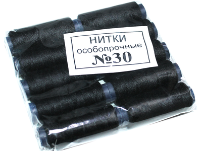 Нитки FROM FACTORY GHY №30 черные 10шт