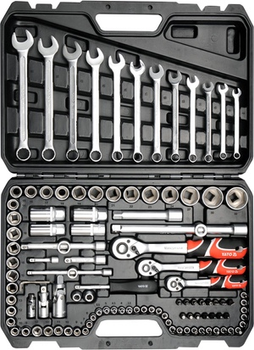 Набір інструментів YATO 1/2", 1/4", 3/8", 111 предметів (YT-38831)