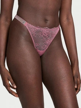 Трусики танга жіночі Victoria's Secret Sunset Ombré Shine Strap Rose 27065755 S Коричневі (7391839126982)