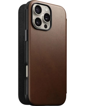 Чехол Nomad Modern Leather Folio Brown for iPhone 16 Pro (NM01679585)