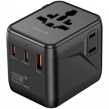 Универсальный адаптер Proove Trip 25W black