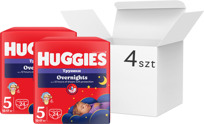 Підгузки-трусики Huggies Overnights розмір 5 12-17 кг 4 x 24 шт (5029054251553)