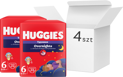 Pieluchomajtki Huggies Overnights rozmiar 6 15-25 kg 4 x 22 szt (5029054251560)