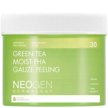 Пілінг-педи з кислотами та зеленим чаєм Neogen Green Tea Moist PHA Gauze Peeling, 30pcs/190 мл