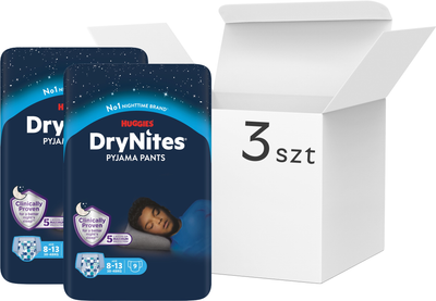 Pieluchomajtki Huggies DryNites dla chłopców rozmiar L 8-13 lat 30-48 kg 3 x 9 szt (5029054546987)