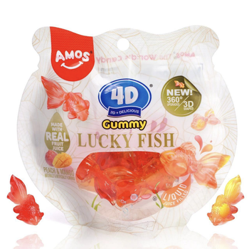 Жевательные конфеты Amos 4D Lucky Fish Gummy 60 г