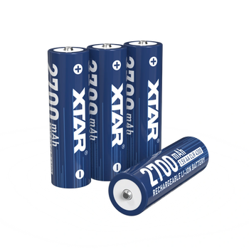 Акумуляторна батарея AA XTAR Blue PRO-CLR 1.5V Li-ion 4300mWh/2700mAh з LED індикатором | мaкс. розряд - 2.5А | набір 4шт. у пластиковому кейсі