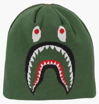 Шапка Bape A Bathing Ape MenS Goods 2Nd Shark Knit Cap Green 1K70181007 MISC