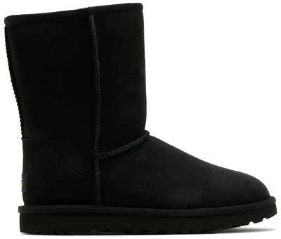 Чоловічі уггі Замшеві Середні Чорні UGG Classic Short II Boot Man Black Suede (45, чорний)
