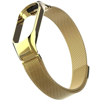 Ремешок Миланская петля для Xiaomi mi band 9 / ремешки на сяоми, ксиоми ми бенд / металлический ремешок к фитнес-браслету Gold DI2