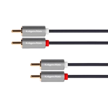 Audio кабель Kruger&Matz Basic 2RCA - 2RCA 1м Black-Silver