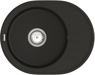 Кухонная мойка гранит VANKOR Lira LMO 02.57 Black + сифон одинарный VANKOR Стандарт