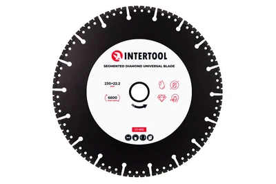 Диск алмазный Intertool 230мм универсальный для резки бетона и камня алмазный круг (D-IT_22-C)