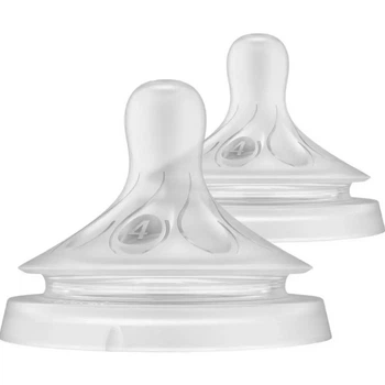 Соска силиконовая Philips AVENT Natural Природный поток, от 3 мес., Средний поток, 2 шт.