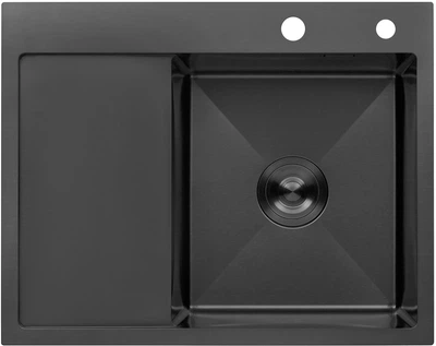 Кухонна мийка KRONER KRP Schwarze 6350RHM PVD + сушарка для посуду
