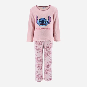 Дитяча тепла махрова піжама для дівчинки Disney Lilo & Stitch HY20098 98 см Блідо-рожева (3609088234788)