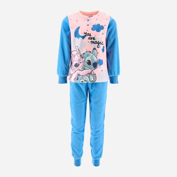 Дитяча тепла махрова піжама для дівчинки Disney Lilo & Stitch HY20111.B 98 см Блакитна (3609088264709)