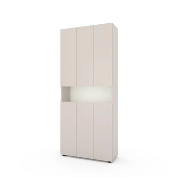 Шкаф Metkas Home B001 900x350x2130 ЛДСП Кашемир - Белый Снег