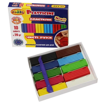 Пластилін СLASS Чисті руки MAXI 10x20 г ECO (7645C)