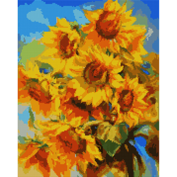 Алмазна мозаїка Яскраві соняшники, 40*50см на підрамнику SANTI (954524)