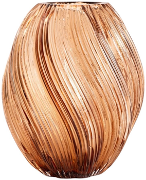 Ваза Homla SWIRL скляна закручена бежева 17 x 21 см (5906496750199)