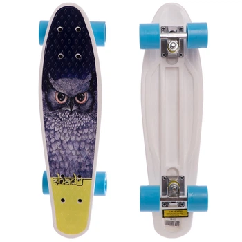 Скейт Пенни Борд Penny My Go Board Owl 13-1 с совой Blue-Yellow