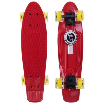 Скейт пенни борд Penny My Go Fish Skateboards 405-15 со светящимися колесами Red-Yellow
