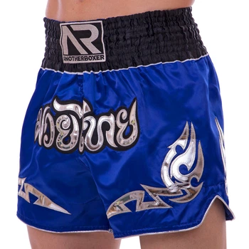 Шорты для тайского бокса и кикбоксинга Another Boxing Heroe 2346 размер L (48-50) Blue-Black-Silver