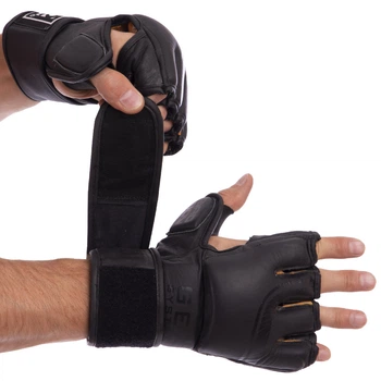 Перчатки для смешанных единоборств кожаные Bad Boy Heroe 6607 размер XL Black