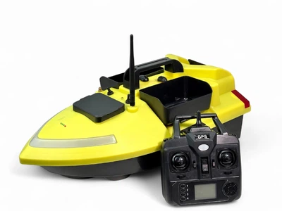 Короповий кораблик Hirisi V020 Жовтий (V010, V18, D8, D13) (3 бункера) GPS 40 ТОЧОК , АВТОПІЛОТ