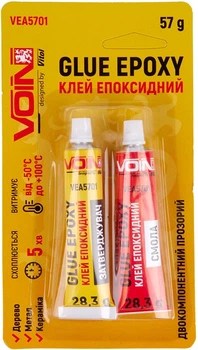Клей епоксидний Voin двокомпонентний прозорий 57 г (VEA5701)