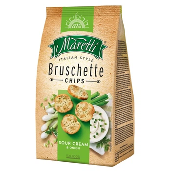 Брускетти Maretti Bruschette Chips сметана з цибулею XXL 140 г