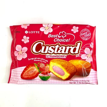 Кексы Lotte Custard Strawberry 220 г